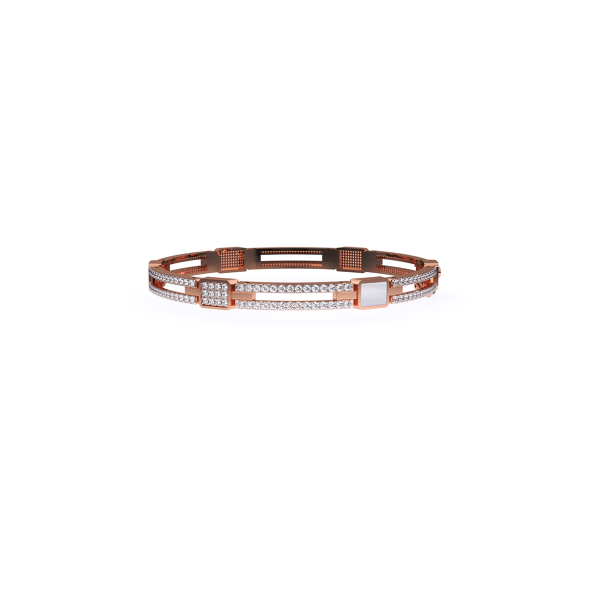 Trendy Two Row Lab Grown Diamond Bangle